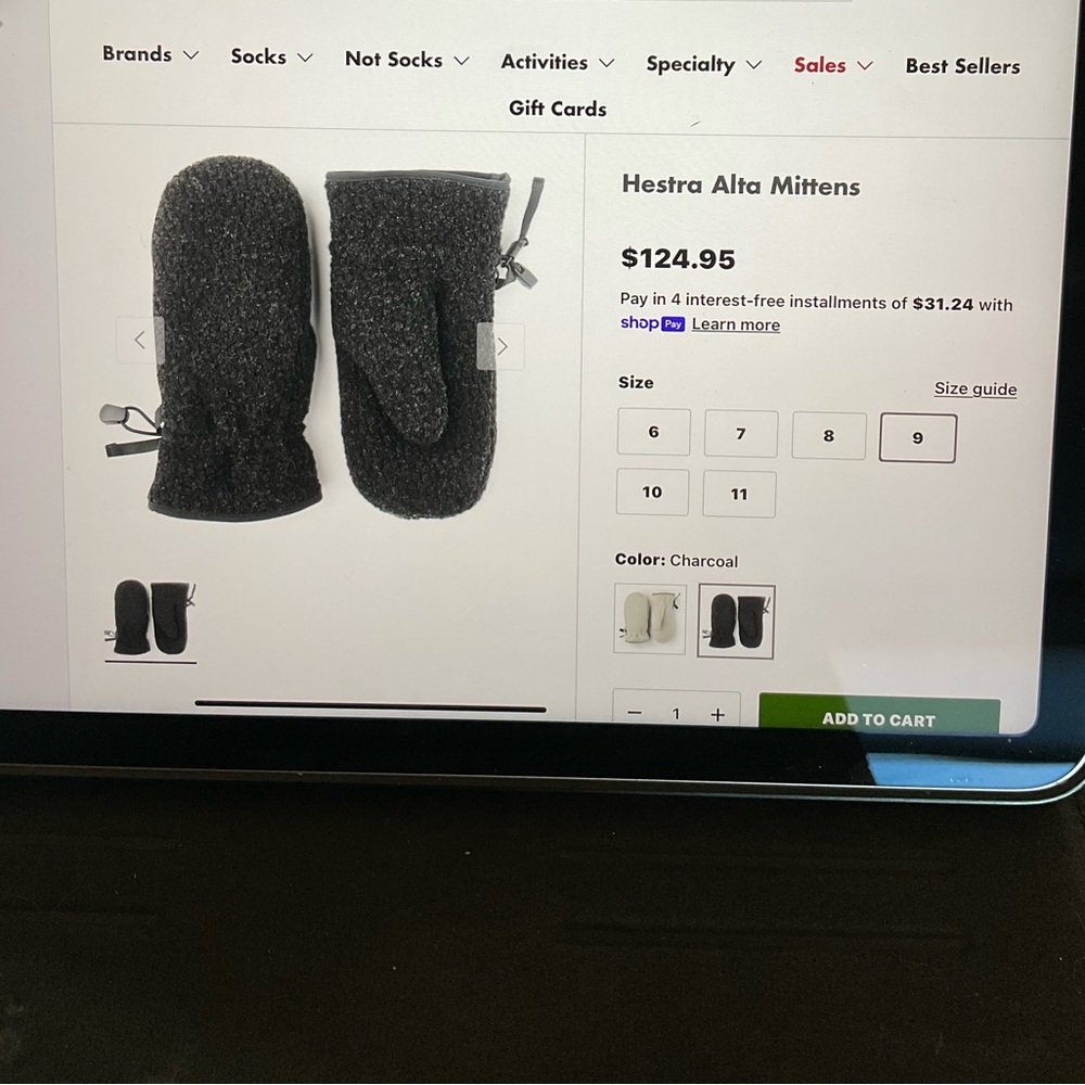 Hestra Charcoal Wool Mittens